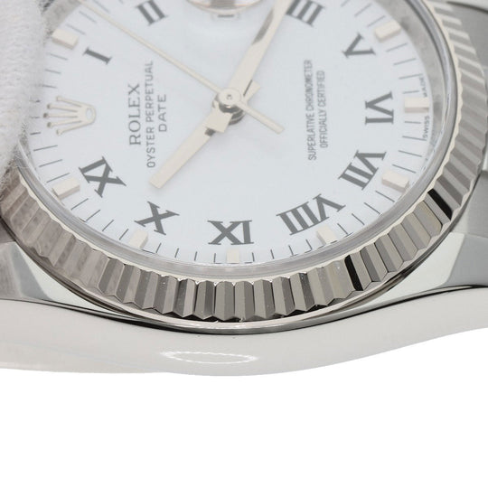 ROLEX Watches Mechanical Automatic 115234 Stainless Steel , Stainless Steel , K18WG Silver Oyster Perpetual Date white dial mens Used Authentic