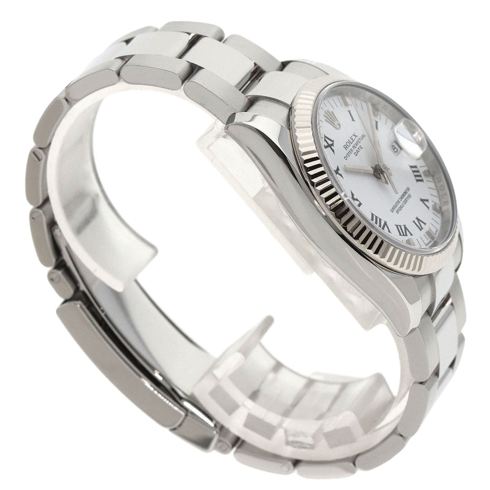 ROLEX Watches Mechanical Automatic 115234 Stainless Steel , Stainless Steel , K18WG Silver Oyster Perpetual Date white dial mens Used Authentic