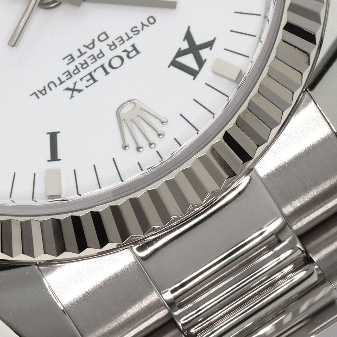ROLEX Watches Mechanical Automatic 115234 Stainless Steel , Stainless Steel , K18WG Silver Oyster Perpetual Date white dial mens Used Authentic