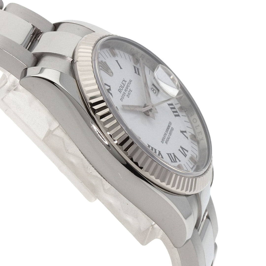 ROLEX Watches Mechanical Automatic 115234 Stainless Steel , Stainless Steel , K18WG Silver Oyster Perpetual Date white dial mens Used Authentic