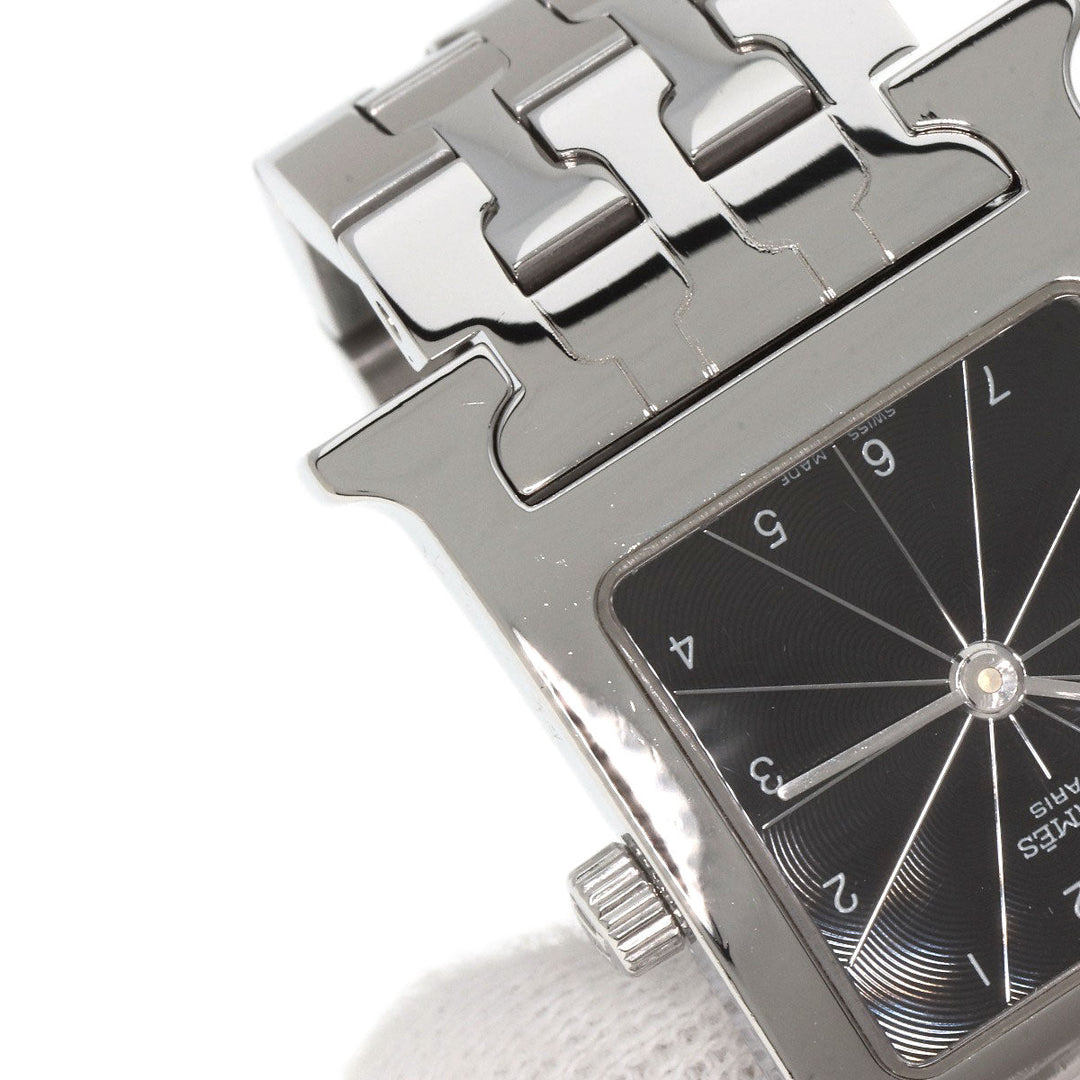 HERMES Watches Quartz HH1.210 Stainless Steel Silver H watch black dial