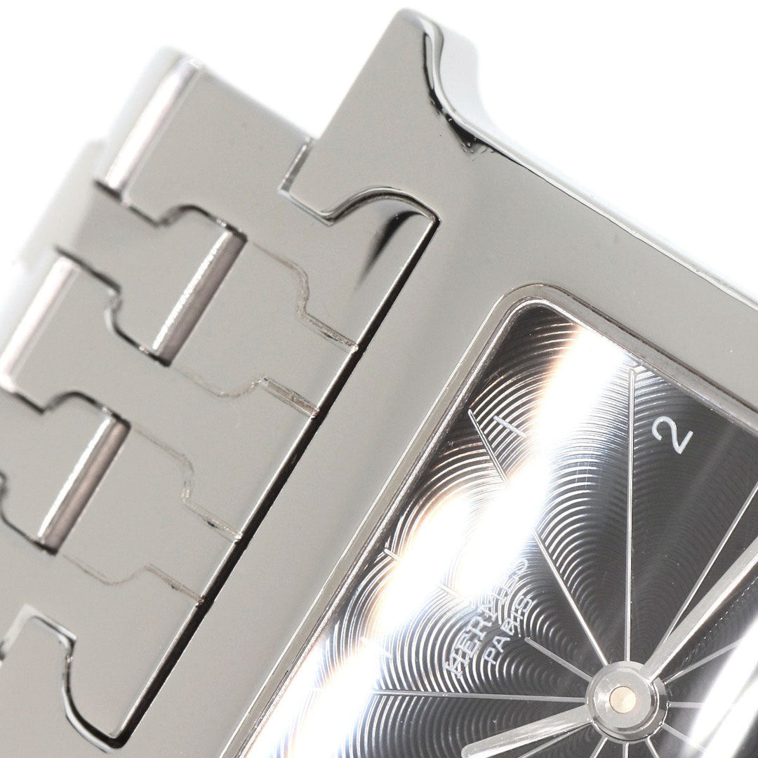 HERMES Watches Quartz HH1.210 Stainless Steel Silver H watch black dial