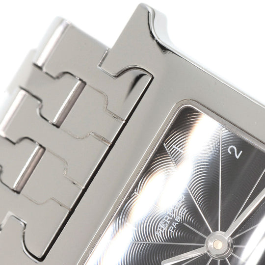HERMES Watches Quartz HH1.210 Stainless Steel Silver H watch black dial