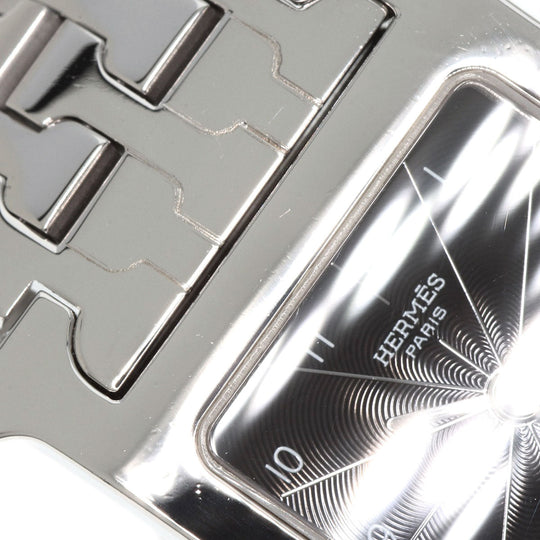 HERMES Watches Quartz HH1.210 Stainless Steel Silver H watch black dial