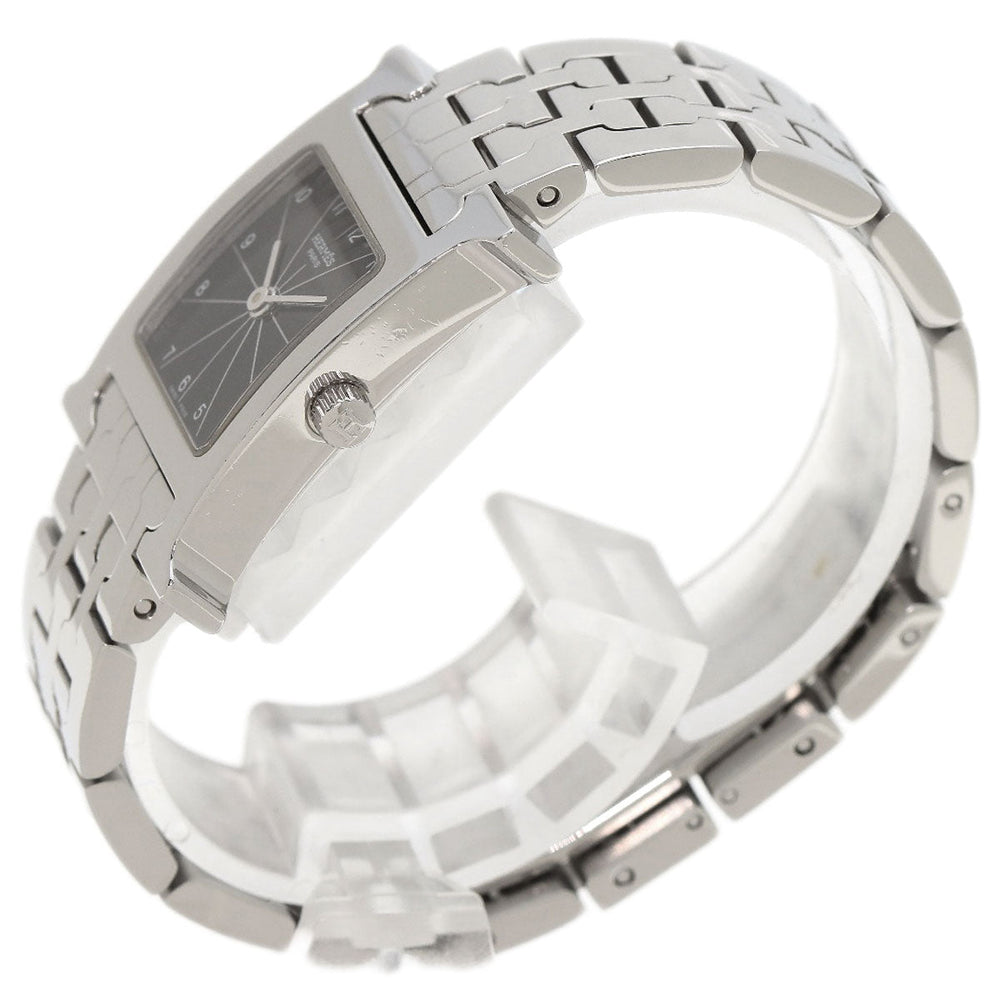 HERMES Watches Quartz HH1.210 Stainless Steel Silver H watch black dial