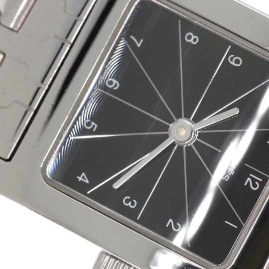 HERMES Watches Quartz HH1.210 Stainless Steel Silver H watch black dial