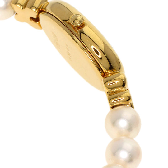 TASAKI Watches Quartz Gold Plated, Pearl gold Pearl watch white dial Women Used Authentic