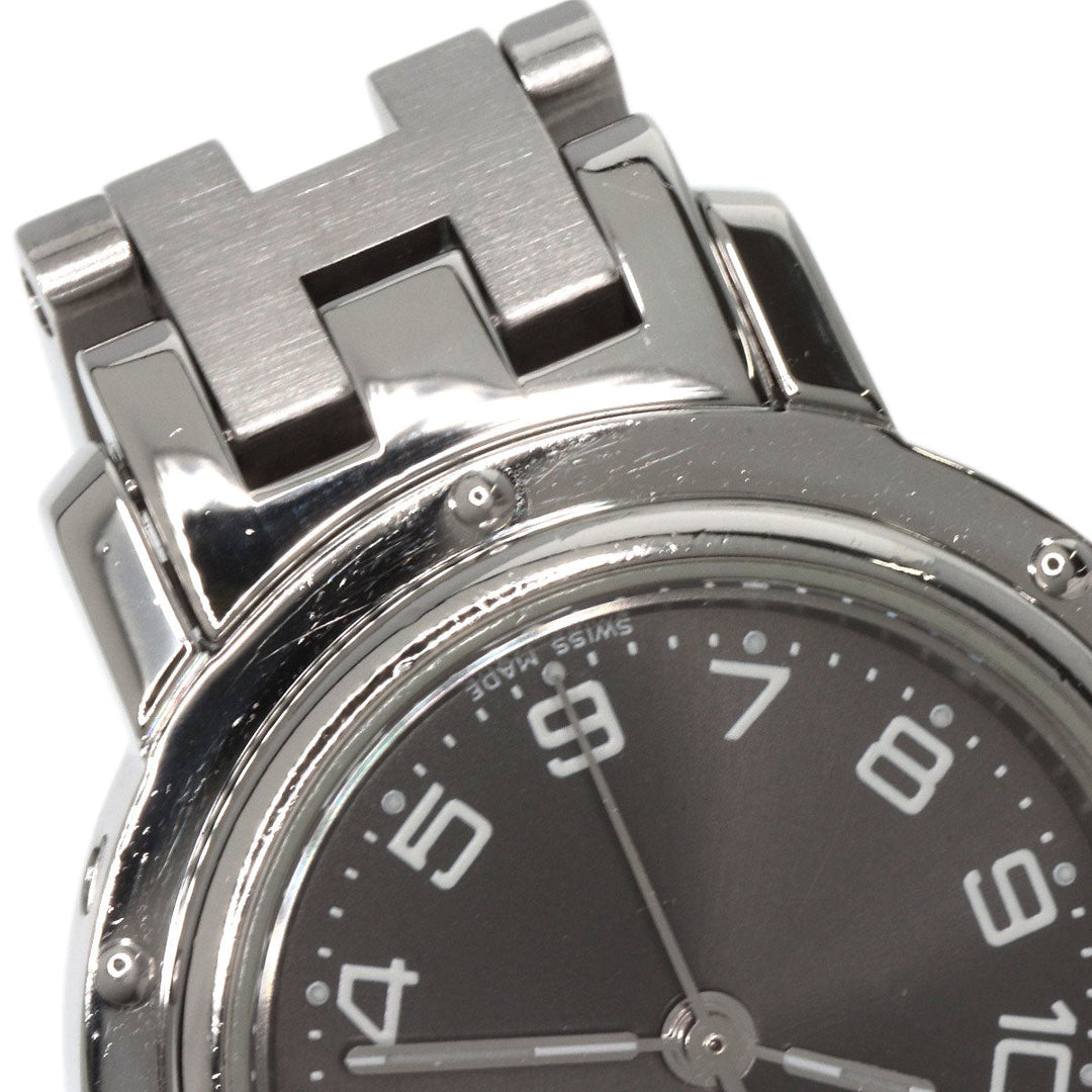 HERMES Watches Quartz CL4.210 Stainless Steel , Stainless Steel Silver Clipper gray dial Women Used Authentic