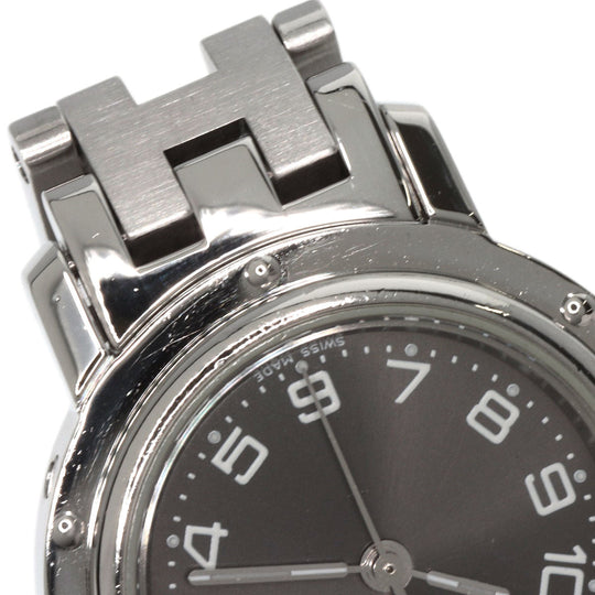 HERMES Watches Quartz CL4.210 Stainless Steel , Stainless Steel Silver Clipper gray dial Women Used Authentic