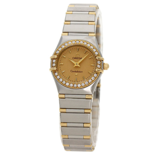 OMEGA Watches Quartz 1367.10 Stainless Steel, SSxK18YG, Diamond gold Constellation Mini Bezel Diamond gold dial Women Used Authentic