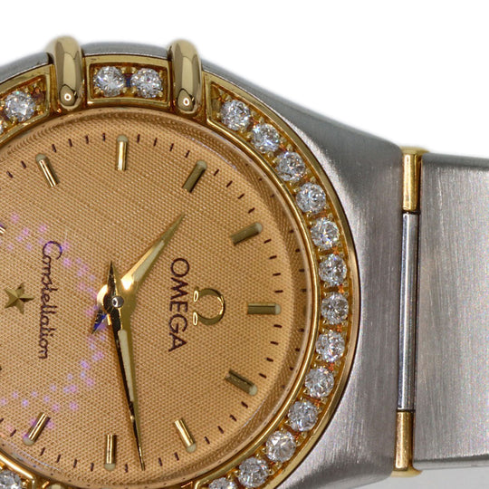 OMEGA Watches Quartz 1367.10 Stainless Steel, SSxK18YG, Diamond gold Constellation Mini Bezel Diamond gold dial Women Used Authentic