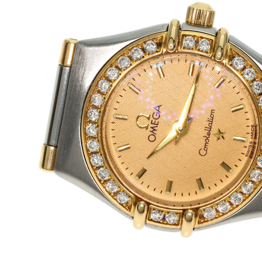 OMEGA Watches Quartz 1367.10 Stainless Steel, SSxK18YG, Diamond gold Constellation Mini Bezel Diamond gold dial Women Used Authentic