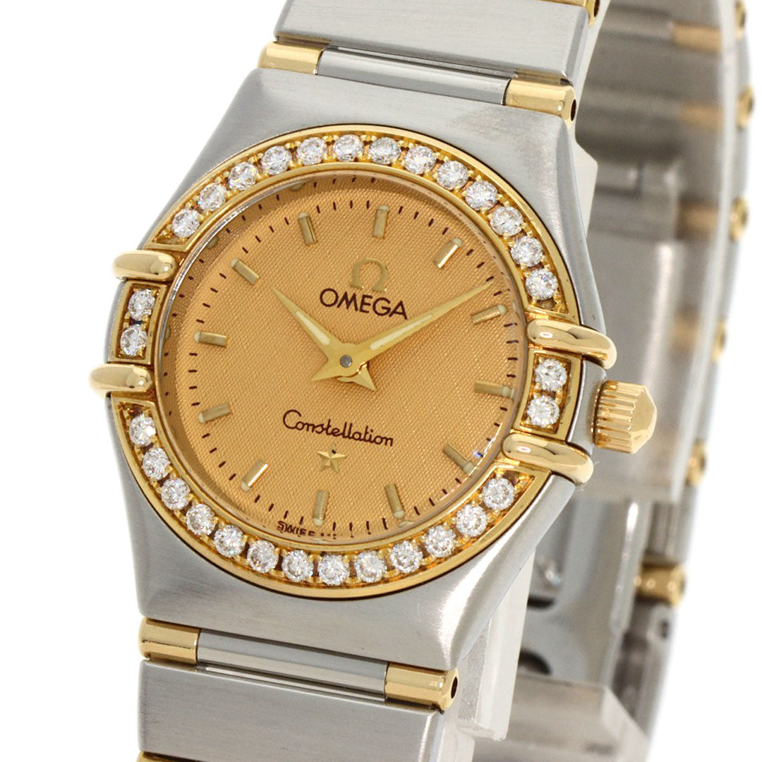 OMEGA Watches Quartz 1367.10 Stainless Steel, SSxK18YG, Diamond gold Constellation Mini Bezel Diamond gold dial Women Used Authentic