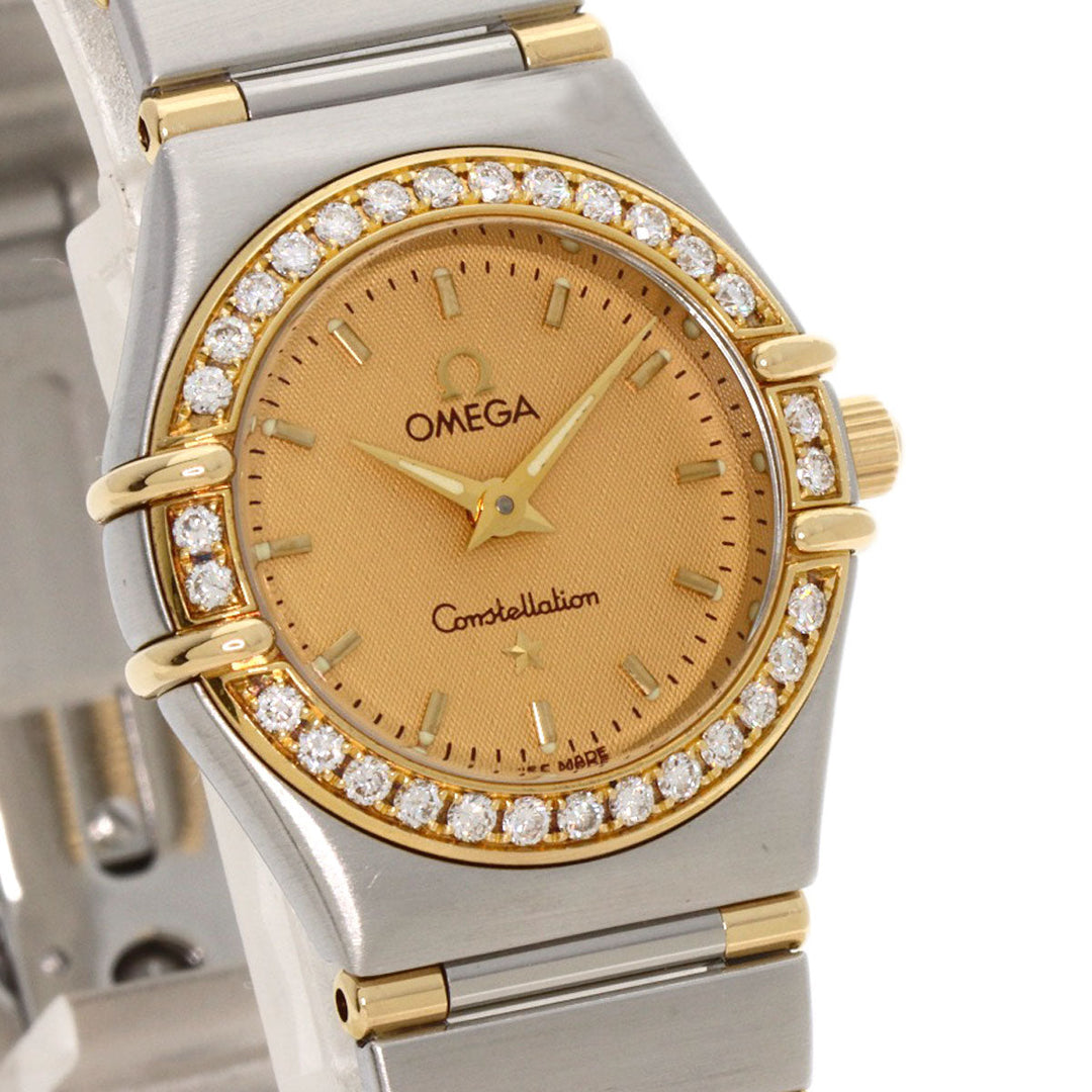 OMEGA Watches Quartz 1367.10 Stainless Steel, SSxK18YG, Diamond gold Constellation Mini Bezel Diamond gold dial Women Used Authentic