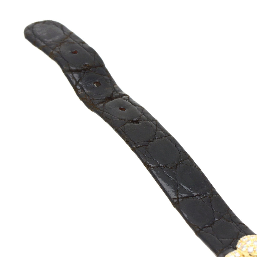 Chopard Watches Quartz 43/6031S K18YG, leather gold Kashmir Diamond Maker Complete White shell dial Women Used Authentic