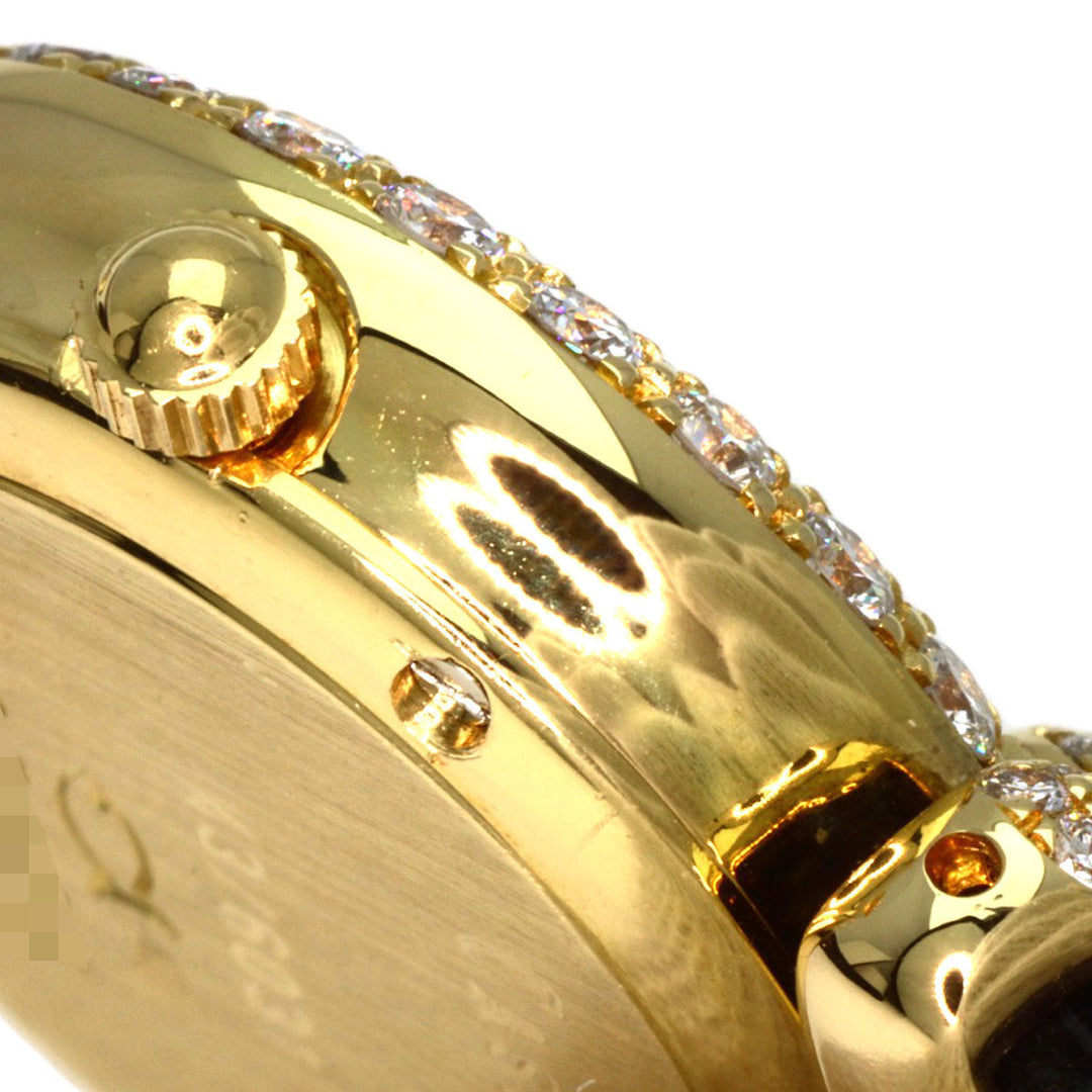 Chopard Watches Quartz 43/6031S K18YG, leather gold Kashmir Diamond Maker Complete White shell dial Women Used Authentic