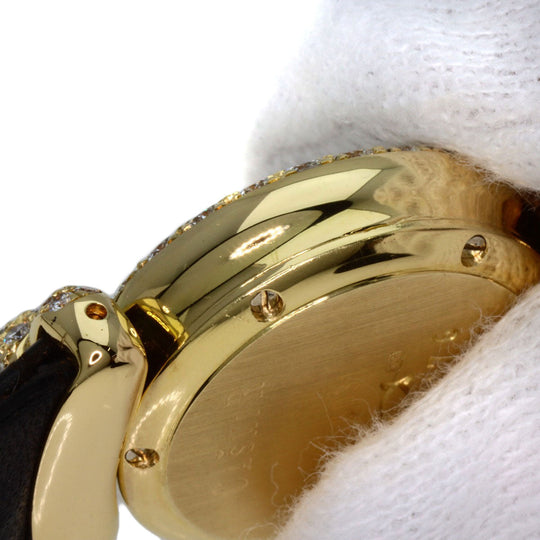 Chopard Watches Quartz 43/6031S K18YG, leather gold Kashmir Diamond Maker Complete White shell dial Women Used Authentic