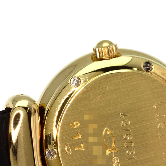 Chopard Watches Quartz 43/6031S K18YG, leather gold Kashmir Diamond Maker Complete White shell dial Women Used Authentic