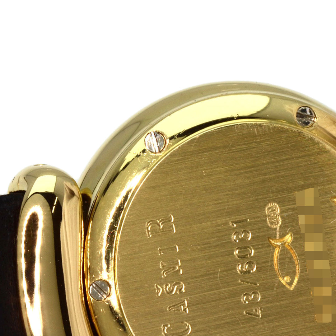 Chopard Watches Quartz 43/6031S K18YG, leather gold Kashmir Diamond Maker Complete White shell dial Women Used Authentic