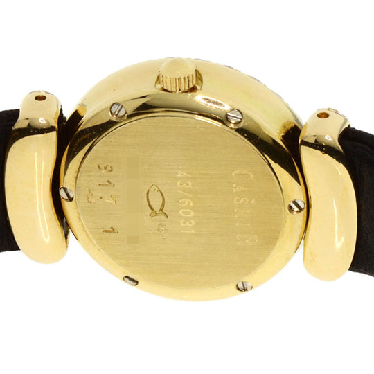 Chopard Watches Quartz 43/6031S K18YG, leather gold Kashmir Diamond Maker Complete White shell dial Women Used Authentic