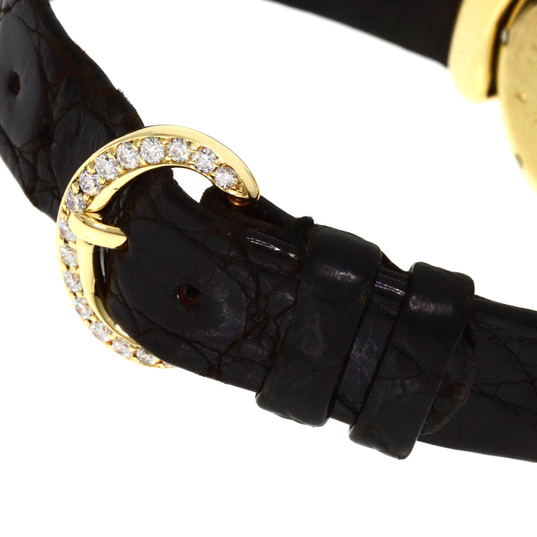 Chopard Watches Quartz 43/6031S K18YG, leather gold Kashmir Diamond Maker Complete White shell dial Women Used Authentic