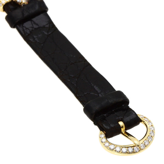 Chopard Watches Quartz 43/6031S K18YG, leather gold Kashmir Diamond Maker Complete White shell dial Women Used Authentic