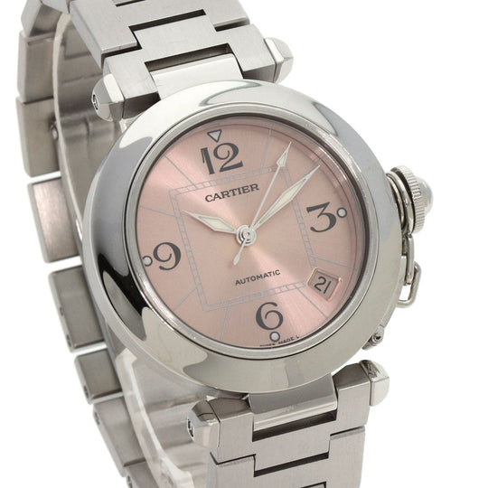 CARTIER Watches Mechanical Automatic W31075M7 Stainless Steel , Stainless Steel Silver Pasha C pink dial Boys Used Authentic