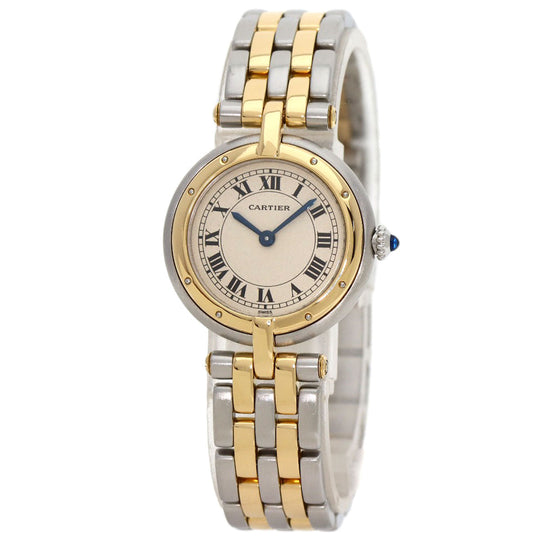 CARTIER Watches Quartz W25030B6 Stainless Steel , SSxK18YG gold PANTHERE Vendome SM 2 Row Ivory dial Women Used Authentic
