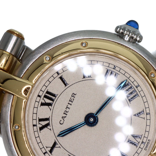 CARTIER Watches Quartz W25030B6 Stainless Steel , SSxK18YG gold PANTHERE Vendome SM 2 Row Ivory dial Women Used Authentic