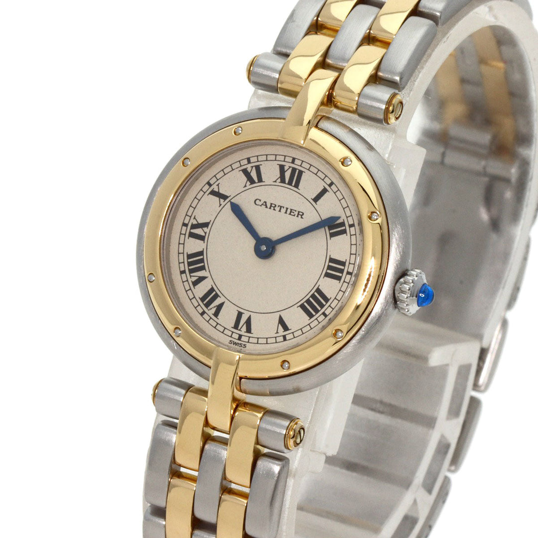 CARTIER Watches Quartz W25030B6 Stainless Steel , SSxK18YG gold PANTHERE Vendome SM 2 Row Ivory dial Women Used Authentic