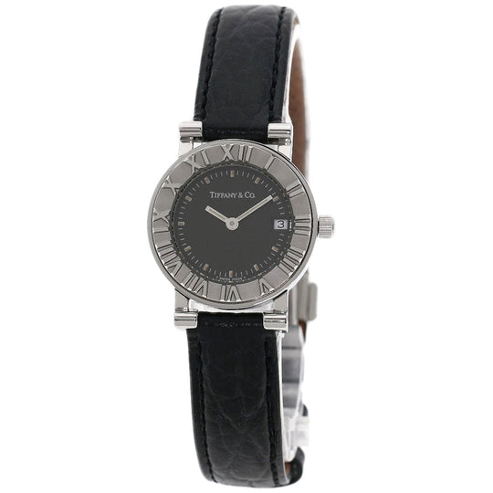 TIFFANY&Co. Watches Quartz Stainless Steel, Leather Silver Atlas gray dial Women Used Authentic
