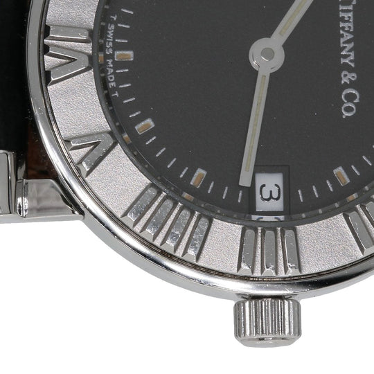 TIFFANY&Co. Watches Quartz Stainless Steel, Leather Silver Atlas gray dial Women Used Authentic