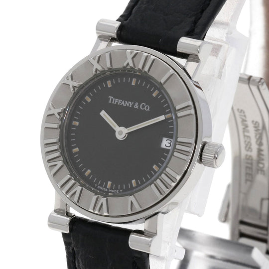 TIFFANY&Co. Watches Quartz Stainless Steel, Leather Silver Atlas gray dial Women Used Authentic