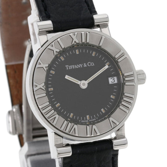 TIFFANY&Co. Watches Quartz Stainless Steel, Leather Silver Atlas gray dial Women Used Authentic