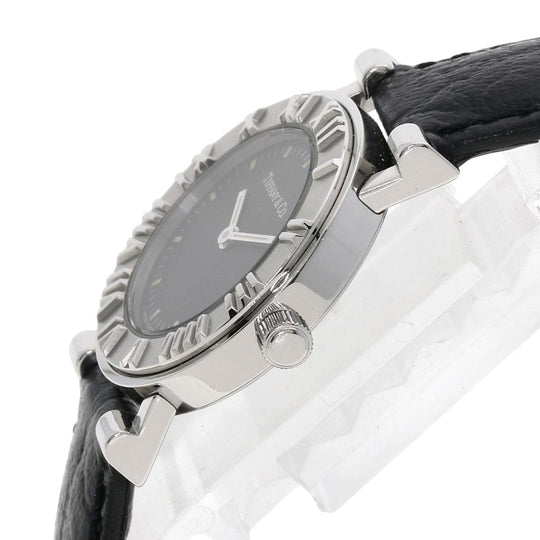 TIFFANY&Co. Watches Quartz Stainless Steel, Leather Silver Atlas gray dial Women Used Authentic