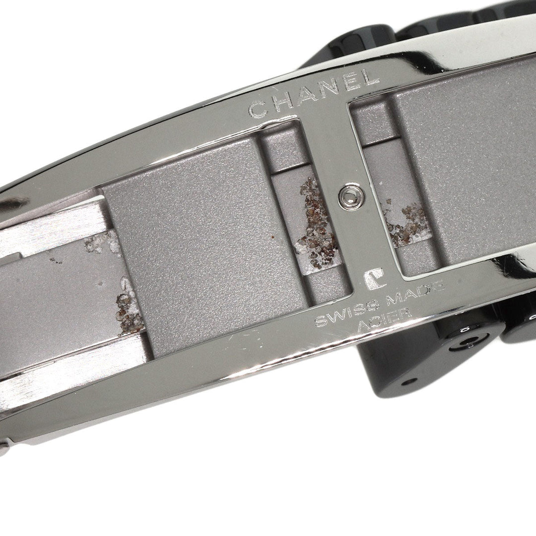 CHANEL Watches Mechanical Automatic H0950 ceramic Silver J12 1.5" Double Diamond Bezel black dial