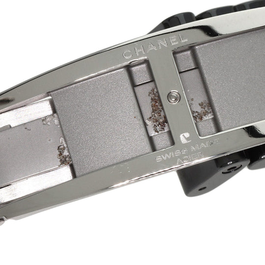 CHANEL Watches Mechanical Automatic H0950 ceramic Silver J12 1.5" Double Diamond Bezel black dial