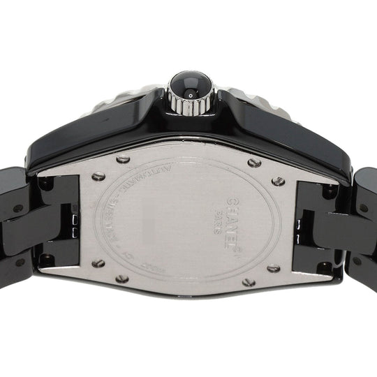 CHANEL Watches Mechanical Automatic H0950 ceramic Silver J12 1.5" Double Diamond Bezel black dial