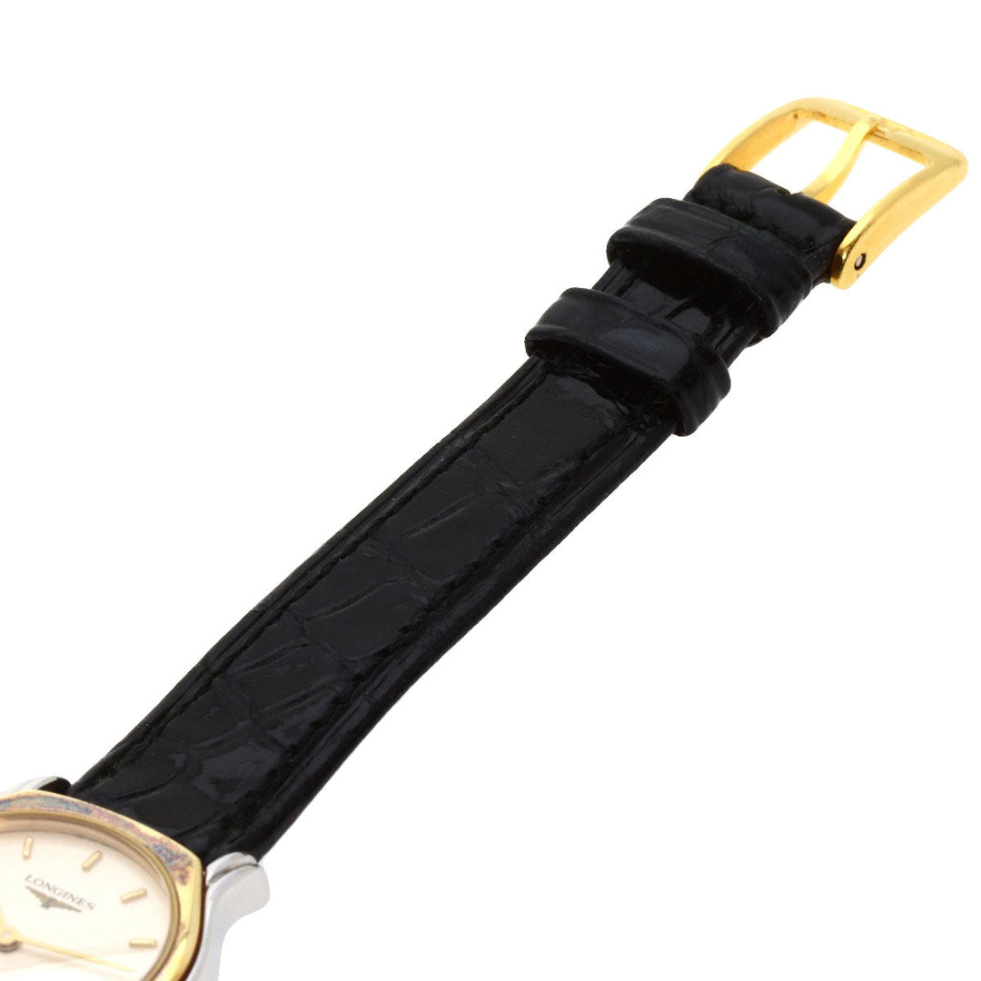 LONGINES Watches Quartz 7241 153 Stainless Steel, Leather, Gold Plated Silver Round face Silver dial Women Used Authentic