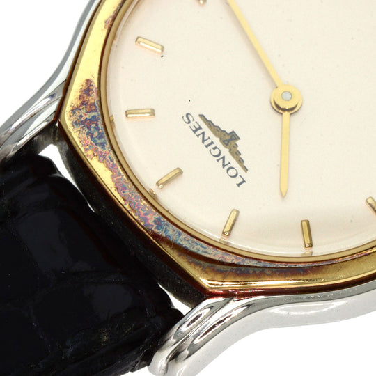 LONGINES Watches Quartz 7241 153 Stainless Steel, Leather, Gold Plated Silver Round face Silver dial Women Used Authentic