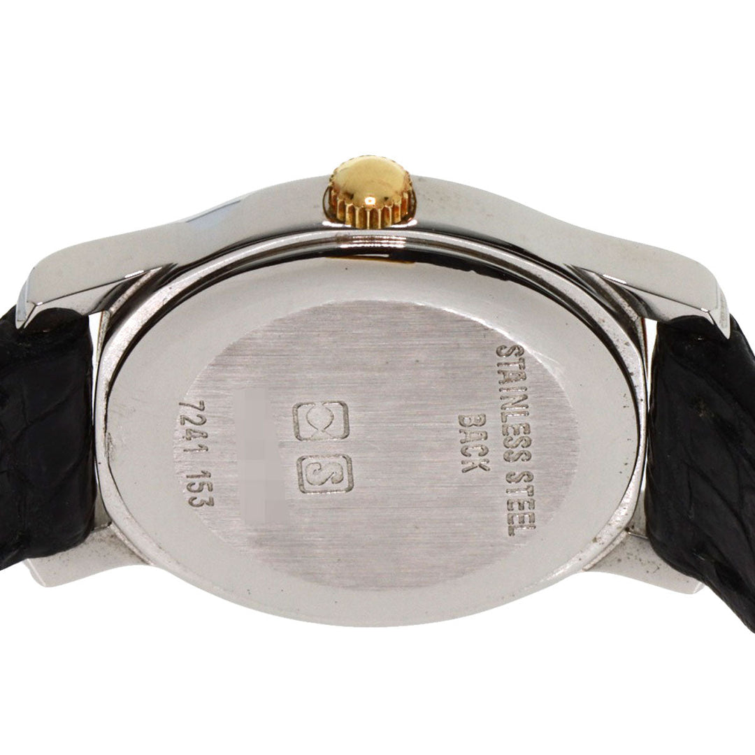 LONGINES Watches Quartz 7241 153 Stainless Steel, Leather, Gold Plated Silver Round face Silver dial Women Used Authentic