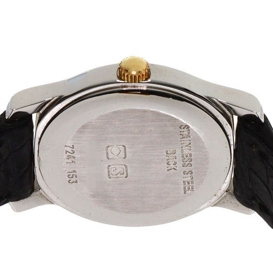 LONGINES Watches Quartz 7241 153 Stainless Steel, Leather, Gold Plated Silver Round face Silver dial Women Used Authentic