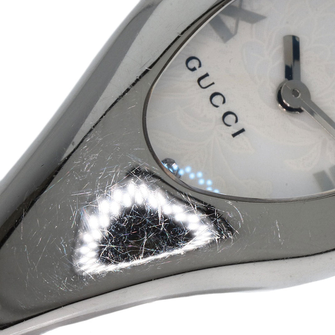 GUCCI Watches Quartz YA103526 Stainless Steel , Stainless Steel Silver Horsebit bangle white dial Women Used Authentic