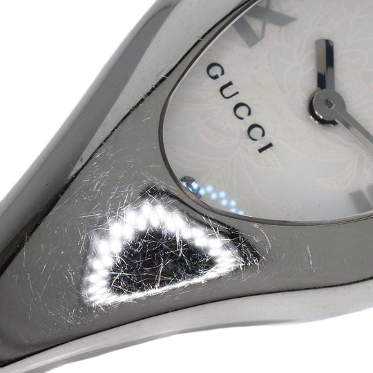 GUCCI Watches Quartz YA103526 Stainless Steel , Stainless Steel Silver Horsebit bangle white dial Women Used Authentic