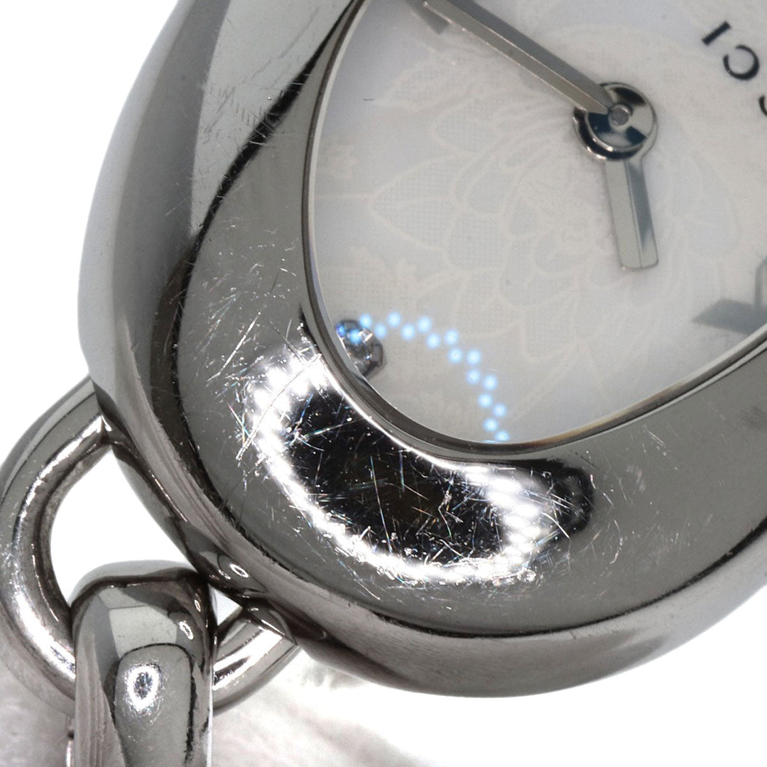 GUCCI Watches Quartz YA103526 Stainless Steel , Stainless Steel Silver Horsebit bangle white dial Women Used Authentic