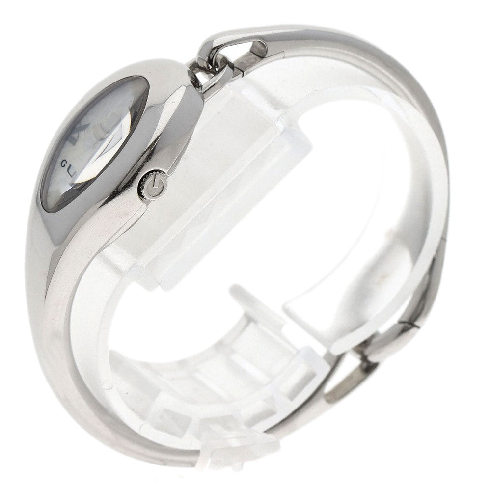 GUCCI Watches Quartz YA103526 Stainless Steel , Stainless Steel Silver Horsebit bangle white dial Women Used Authentic