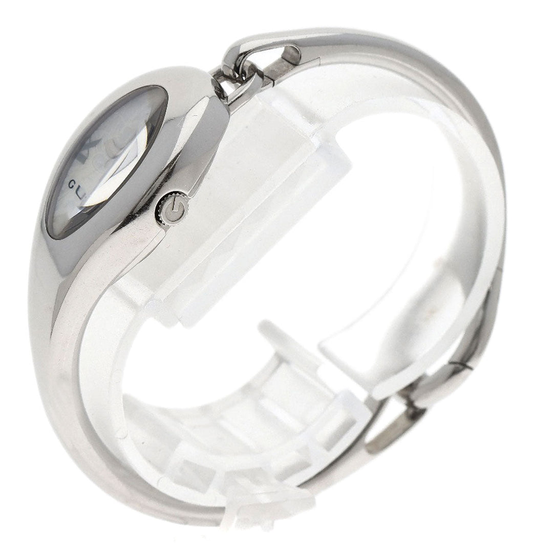 GUCCI Watches Quartz YA103526 Stainless Steel , Stainless Steel Silver Horsebit bangle white dial Women Used Authentic