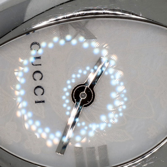 GUCCI Watches Quartz YA103526 Stainless Steel , Stainless Steel Silver Horsebit bangle white dial Women Used Authentic