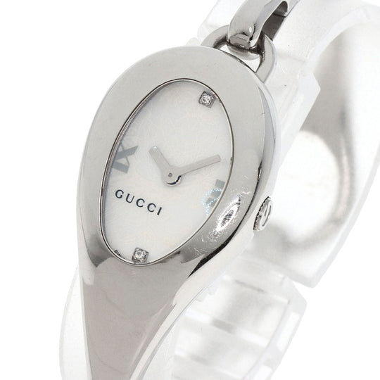 GUCCI Watches Quartz YA103526 Stainless Steel , Stainless Steel Silver Horsebit bangle white dial Women Used Authentic