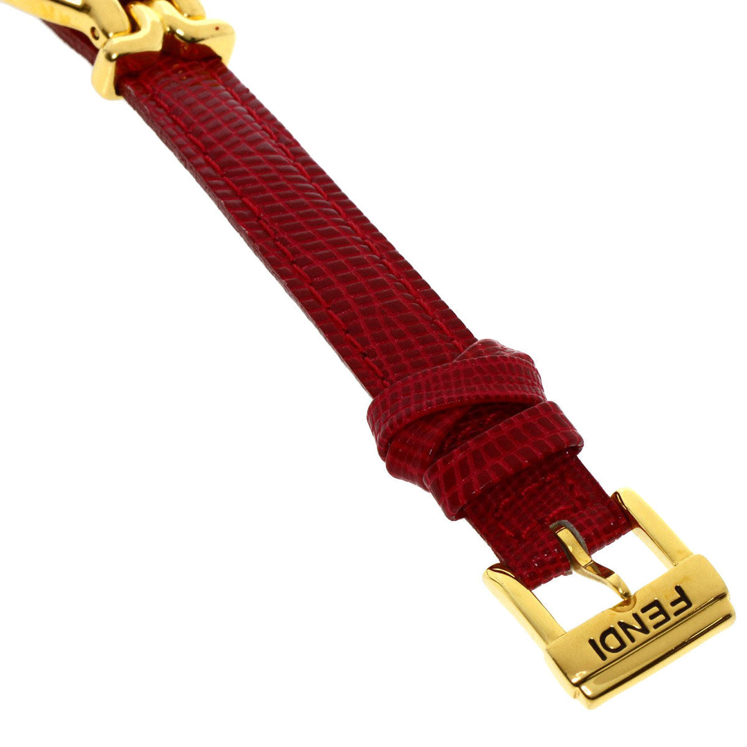 FENDI Watches Quartz 640L Gold Plated gold Oval Face Change Belt Silver dial